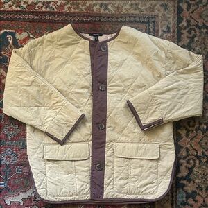 Forever 21 Cream and Brown Quilted Jacket
